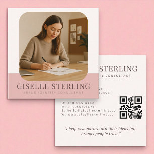 Minimale professionele bedrijfsnaam Blush Pink Vierkante Visitekaartje