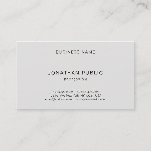 Minimale professionele elegant Smart Plain Trendy Visitekaartje (Achterkant)