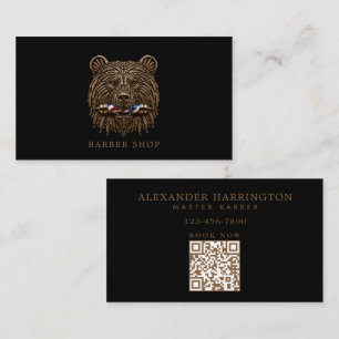 Minimale professionele herenkapper Bronze Beer Visitekaartje