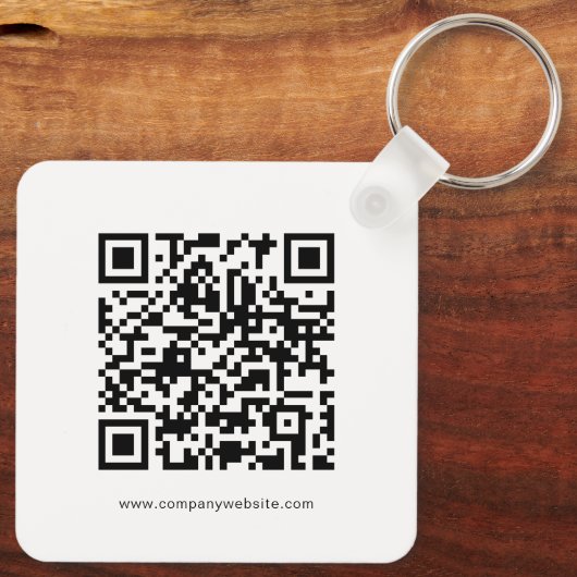 Minimale professionele Logo QR-code Sleutelhanger (Achterkant)