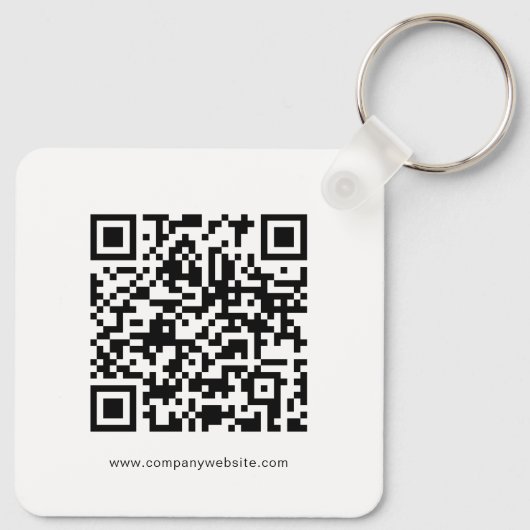 Minimale professionele Logo QR-code Sleutelhanger (Achterkant)