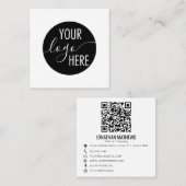 Minimale professionele Logo QR-code Vierkante Visitekaartje (Voorkant / Achterkant)