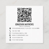 Minimale professionele Logo QR-code Vierkante Visitekaartje (Achterkant)
