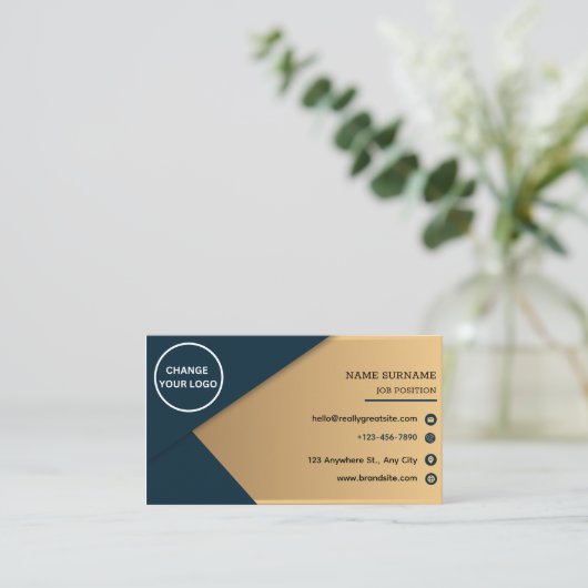 Minimale professionele Logo QR-code Visitekaartje (Staand voorkant)