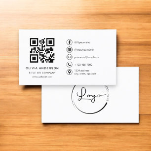 Minimale professionele Logo QR-code Visitekaartje