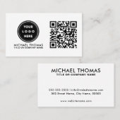 Minimale professionele Logo QR-code Visitekaartje (Voorkant / Achterkant)