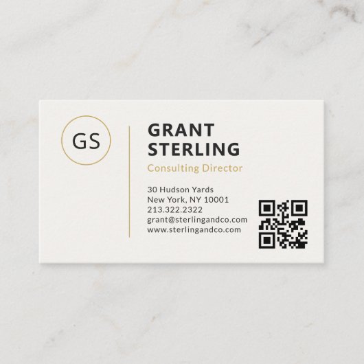 Minimale professionele Logo QR-code Visitekaartje (Voorkant)