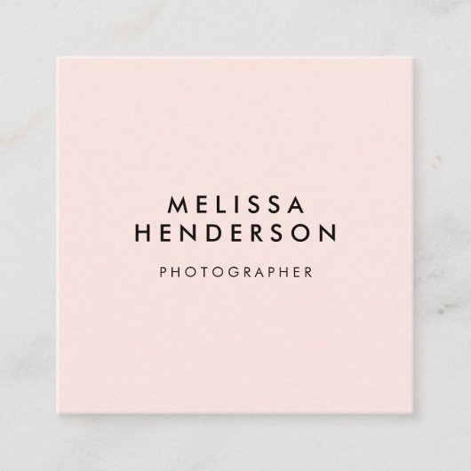 Minimale professionele moderne Blush roze Vierkante Visitekaartje (Voorkant)
