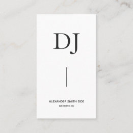 Minimale professionele monogram DJ Visitekaartje
