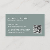 Minimale professionele QR-code Sage Green Visitekaartje (Voorkant)