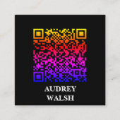 Minimale professionele QR-code Vierkante Visitekaartje (Voorkant)