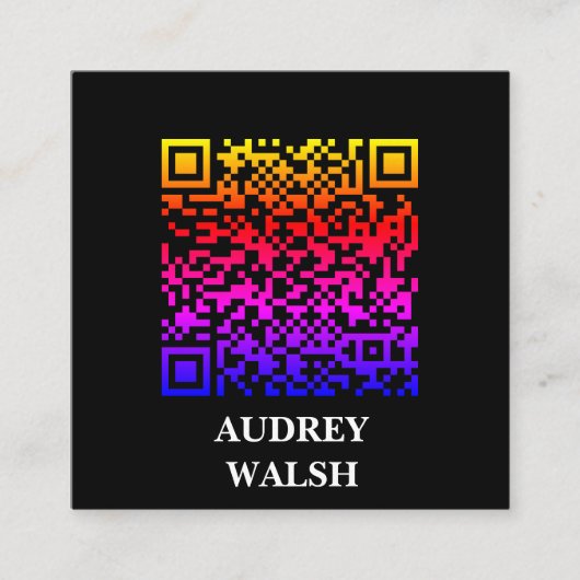 Minimale professionele QR-code Vierkante Visitekaartje (Voorkant)