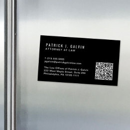 Minimale professionele QR-code zwart Magnetisch Visitekaartje