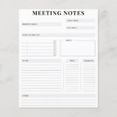 Minimale professionele vergadernotities Planner (Voorkant)