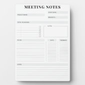 Minimale professionele vergadernotities Planner Fotoplaat (voorkant)