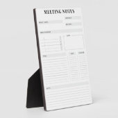 Minimale professionele vergadernotities Planner Fotoplaat (Zijkant)