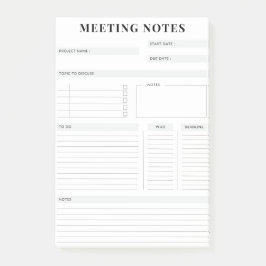 Minimale professionele vergadernotities Planner Post-it® Notes