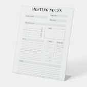 Minimale professionele vergadernotities Planner Reclamebord Met Voetstuk (Voorkant)