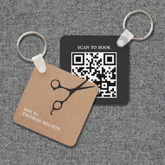 Minimale QR-code afspraakaanvraag voor Salon Sleutelhanger