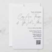 Minimale QR-code bruiloft uitnodiging parel shimme (Voorkant)