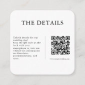 Minimale QR-code bruiloft website online details Informatiekaartje (Voorkant)