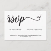 Minimale QR code bruiloft website Seats is gereser Informatiekaartje (Voorkant)