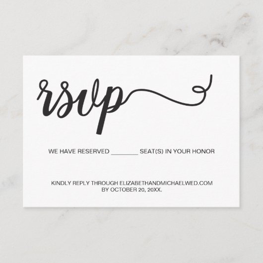 Minimale QR code bruiloft website Seats is gereser Informatiekaartje (Voorkant)