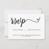 Minimale QR code bruiloft website Seats is gereser RSVP Kaartje (Voorkant)