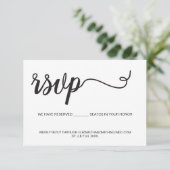 Minimale QR code bruiloft website Seats is gereser RSVP Kaartje (Staand voorkant)