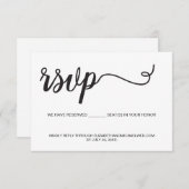Minimale QR code bruiloft website Seats is gereser RSVP Kaartje (Voorkant / Achterkant)