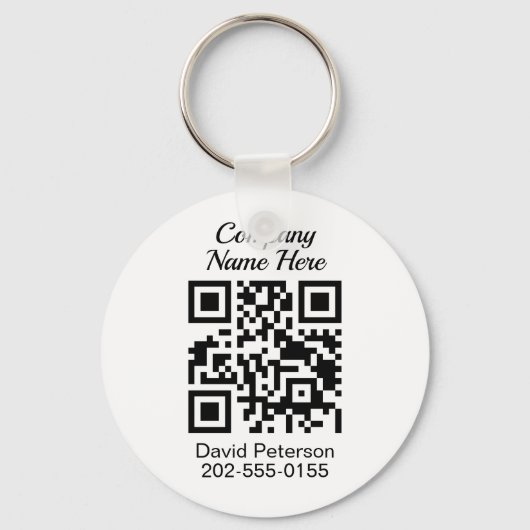 Minimale QR Code Business Sleutelhanger (Voorkant)