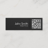 Minimale QR-code elegant zwart Mini Visitekaartje (Voorkant)