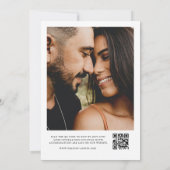 Minimale QR Code Foto B&W Weddenschap Kaart (Achterkant)