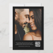 Minimale QR Code Foto B&W Weddenschap Kaart (Achterkant)