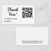 Minimale QR-code Hartelijk dank voor uw bedrijf Visitekaartje (Voorkant / Achterkant)