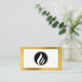 Minimale QR Code logo met gouden lijsten visitekaa Visitekaartje (Staand voorkant)