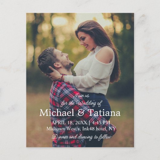 Minimale QR-code RSVP 2 foto's Bruiloft uitnodigin (Voorkant)