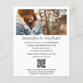 Minimale QR-code RSVP 4 foto's Bruiloft uitnodigin (Achterkant)