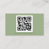 Minimale QR-code Sage Green Wedding RSVP Informatiekaartje (Achterkant)