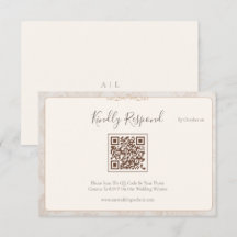 Minimale QR-code trouw-RSVD-kaart - Elegant ivoor