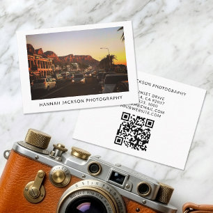 Minimale QR-code Vintage Fotograaf Visitekaartje