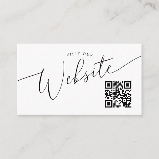Minimale QR-code voor bruiloft website Informatiekaartje (Voorkant)