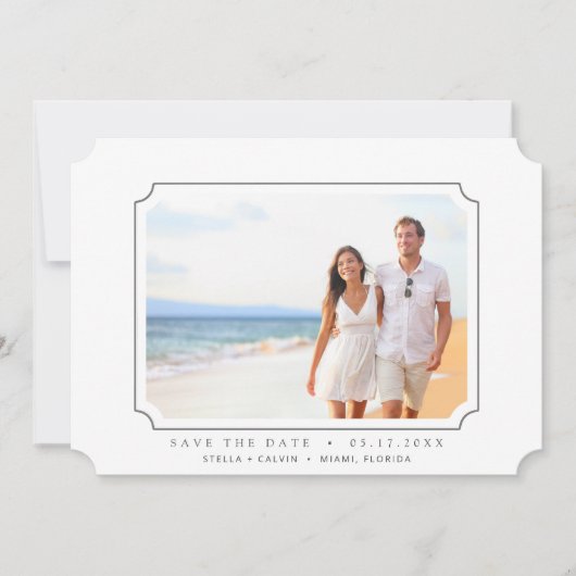 Minimale QR Code Weddenschap Foto Save The Date (Voorkant)