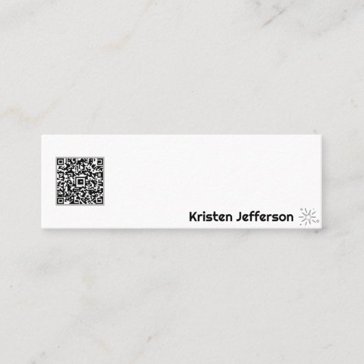 Minimale QR-code Witte Eenvoudige Ster Mini Visitekaartje (Voorkant)