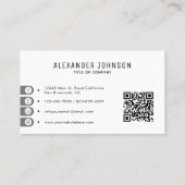 Minimale QR-code zwart en wit Visitekaartje (Achterkant)