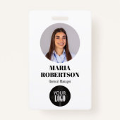 Minimale QR-fotocode voor de naam van werknemer Badge (Voorkant)