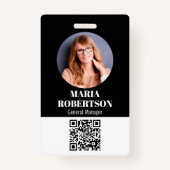 Minimale QR-fotocode voor de naam van werknemer Badge (Voorkant)