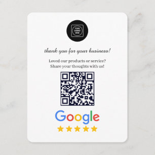 Minimale QR Reviewkaart voor bedrijfsfeedback Informatiekaartje