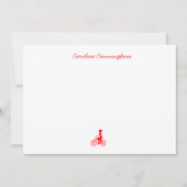 Minimale Red Bicycle Flat Note-kaart Notitiekaartje (Voorkant)