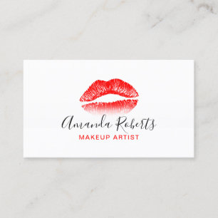 Minimale Red Lips Makeup Artist Visitekaartje